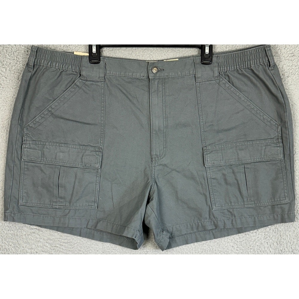 NEW Red Head Brand Co. Shorts Mens 48 Grey Canvas Cargo Safari Stretch Waist